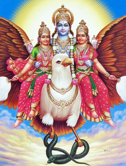 God Vishnu Images with Garun
