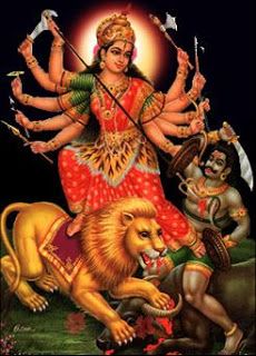 Sherawali Maa Durga Killing Mahisasur Image