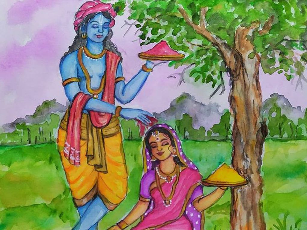 Shri Radha Krishna HD Holi DP Wallpaper Download